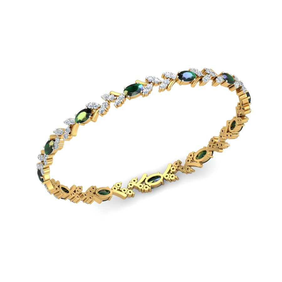 4.44ct Golden Cascade Natural Diamond Bangle-SolitaireKart